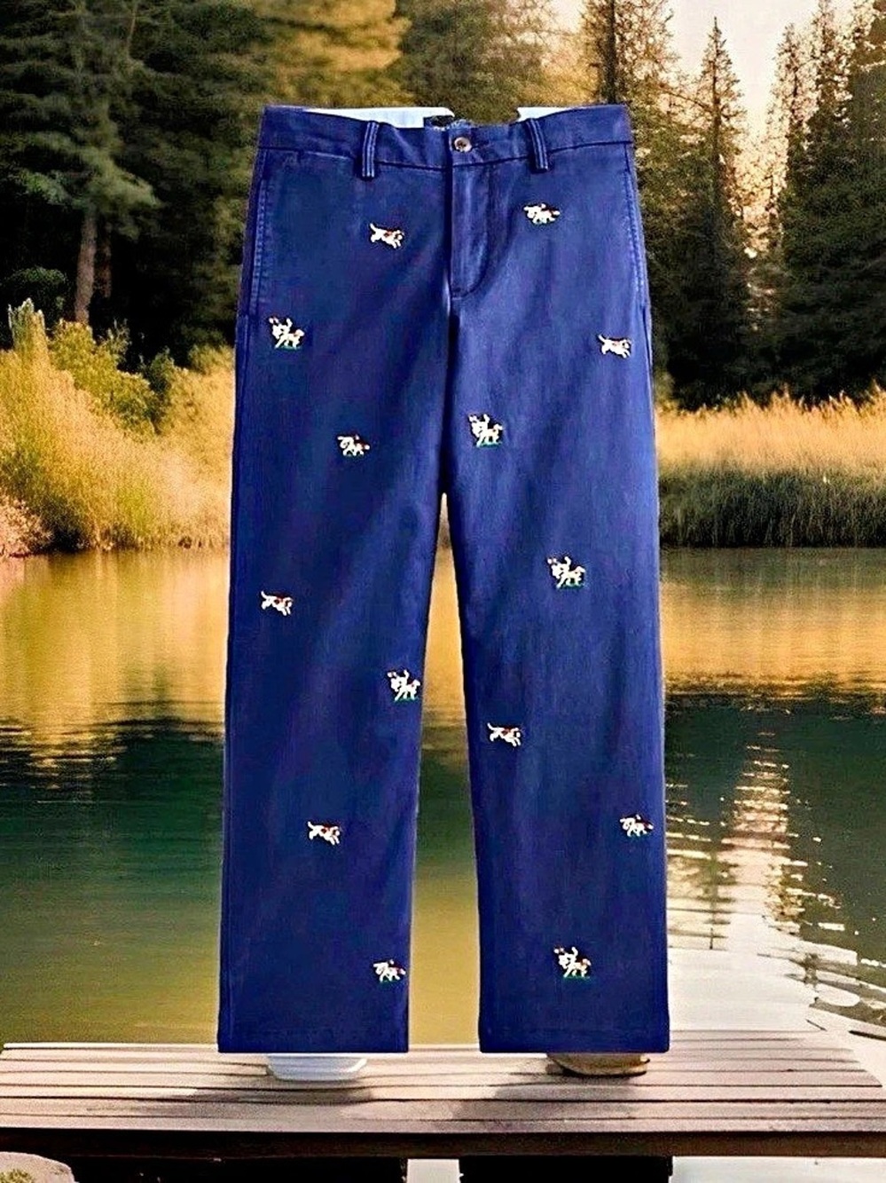 Polo Ralph Lauren Polo Bear embroidered pants Embroidered Chino Pants in Blue
